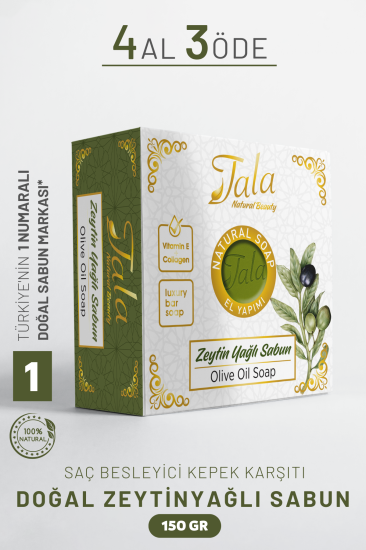 Saf Zeytinyağlı Sabun Doğal Saç Besleyici Kepek Karşıtı 150 Gr
