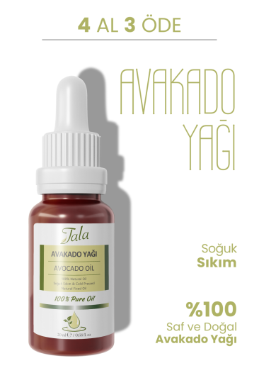 %100 Saf ve Doğal Avakado Yağı Soğuk Sıkım 20 Ml