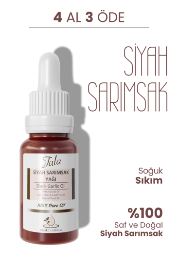 %100 Saf ve Doğal Siyah Sarımsak Yağı Soğuk Sıkım 20 Ml