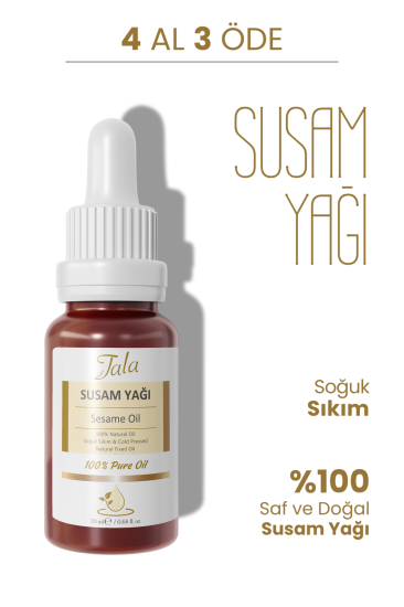 %100 Saf ve Doğal Susam Yağı Soğuk Sıkım 20 Ml