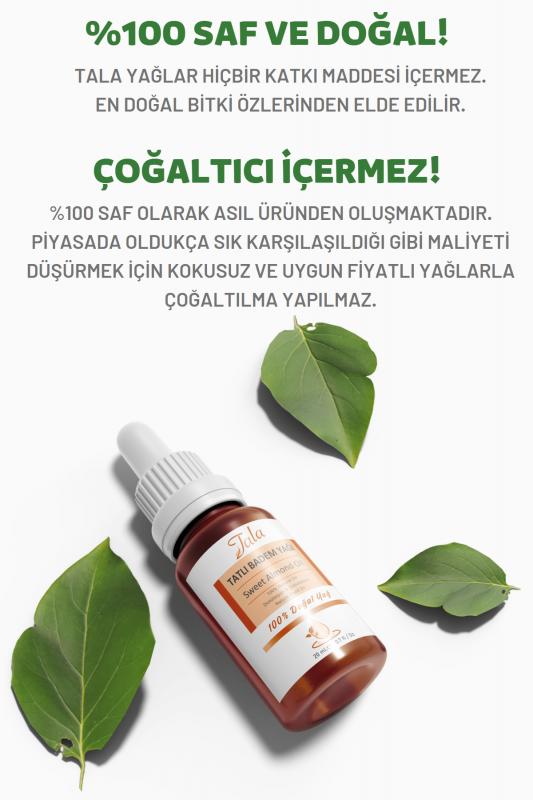 %100 Saf ve Doğal Tatlı Badem Yağı Soğuk Sıkım 20 Ml